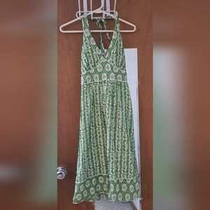 Halter top green and white dress size 9 by Trixxi